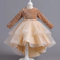 Robe de noël manche longue paillette or