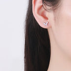 Boucle d'oreille enfant - Papillon rose - L'univers de la licorne