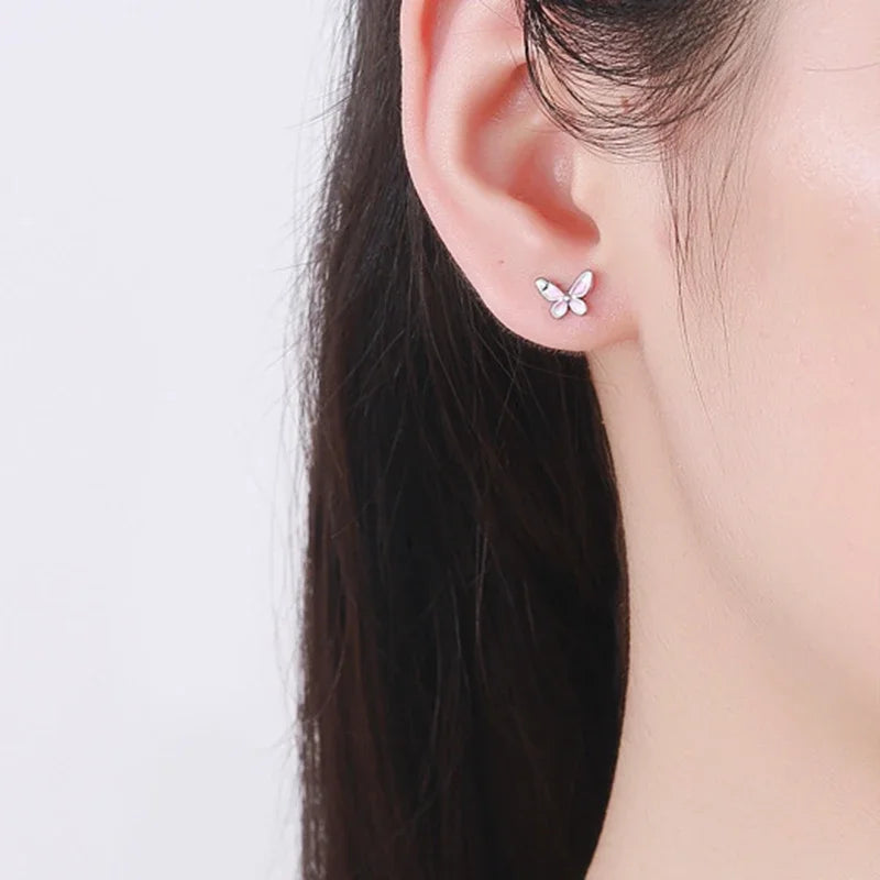 Boucle d'oreille enfant - Papillon rose - L'univers de la licorne