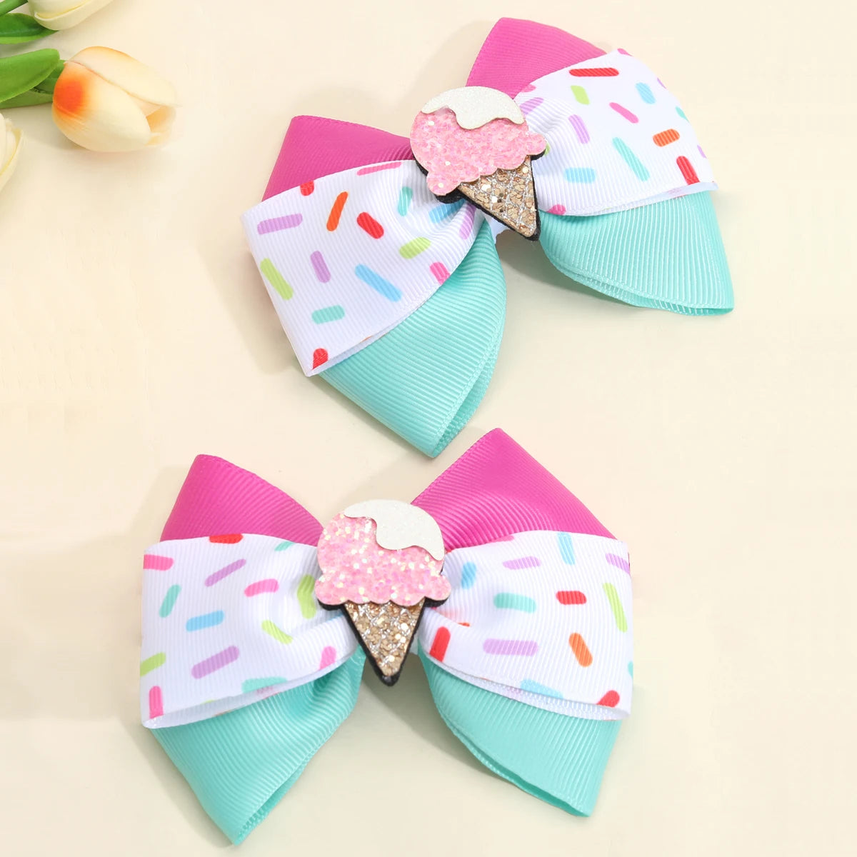 Lot de 2 barrettes colorées pour fille
