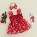 Barboteuse bébé noël - Flocon rouge