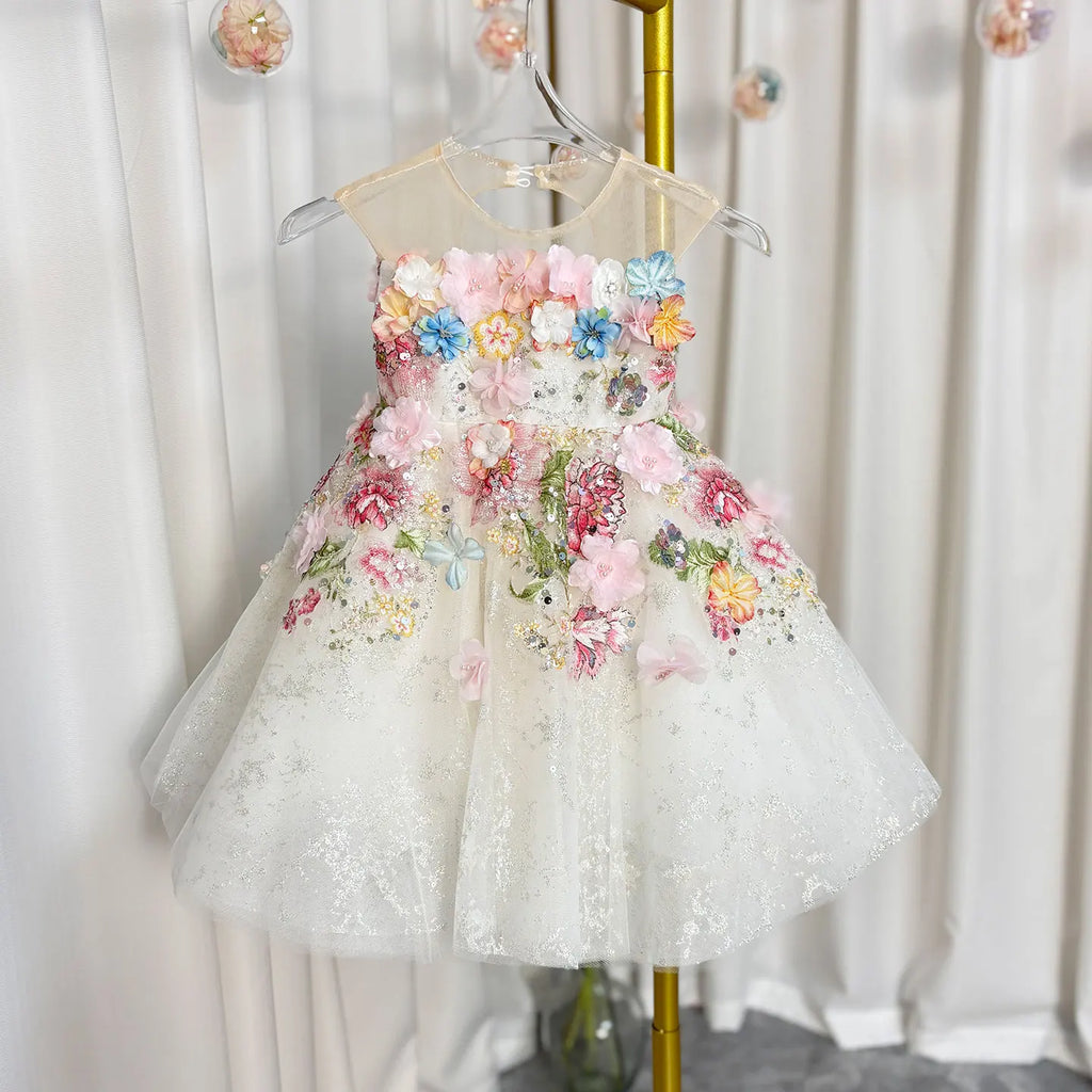 Robe de princesse fille - Fleurs majestueuse