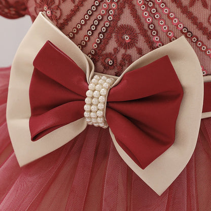 Robe bébé fille de Noël détails rouge
