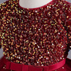 Robe de noël manche longue paillette bustier