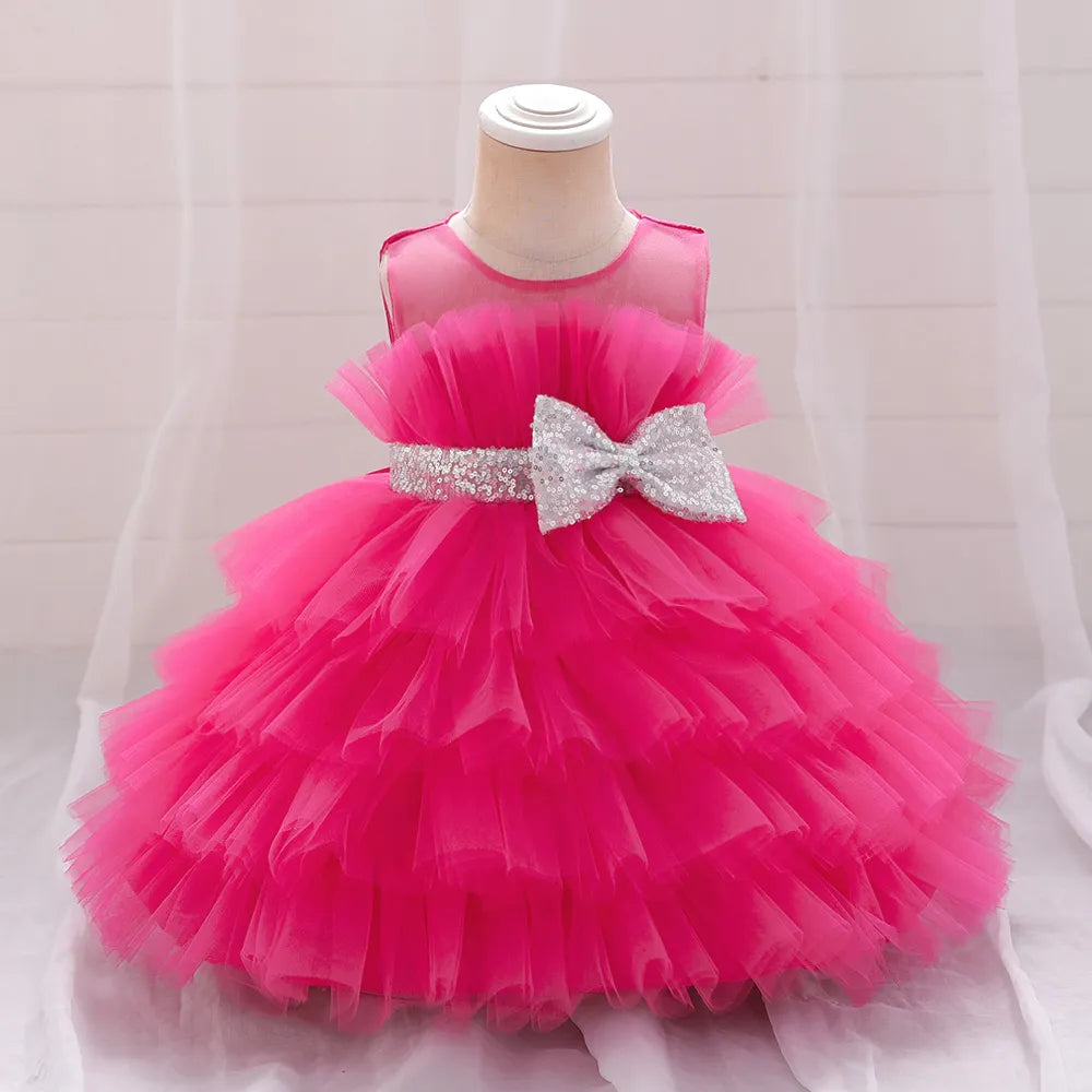 Robe pour noël fille froufrou fuchsia