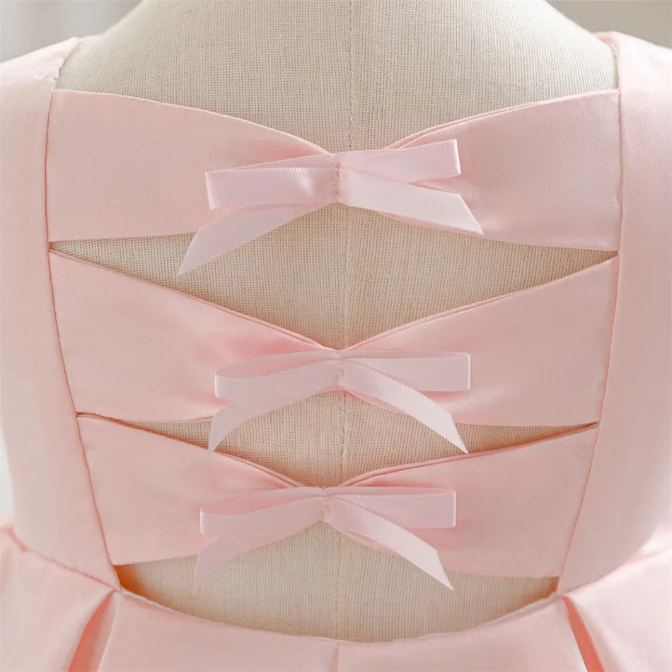 Robe anniversaire bébé - Noeud papillon Léane