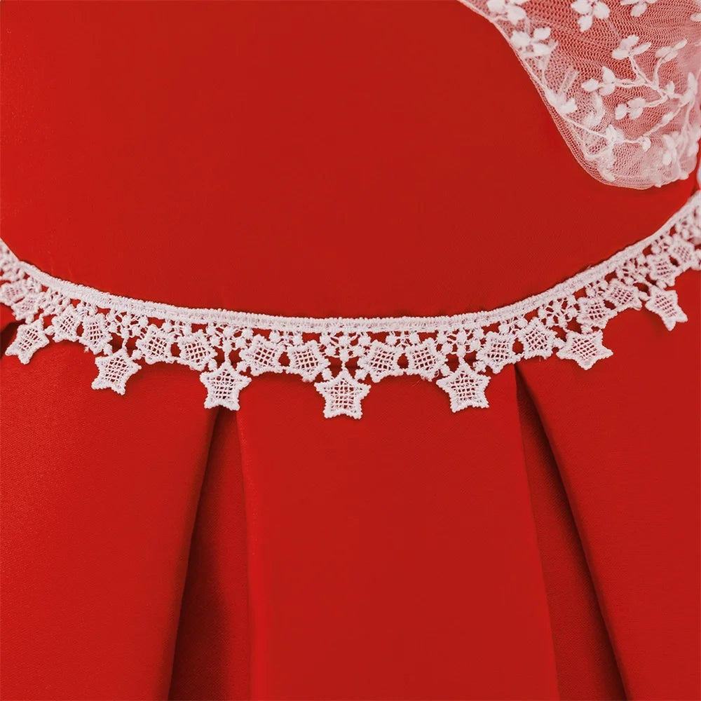 Robe de cérémonie rouge noël