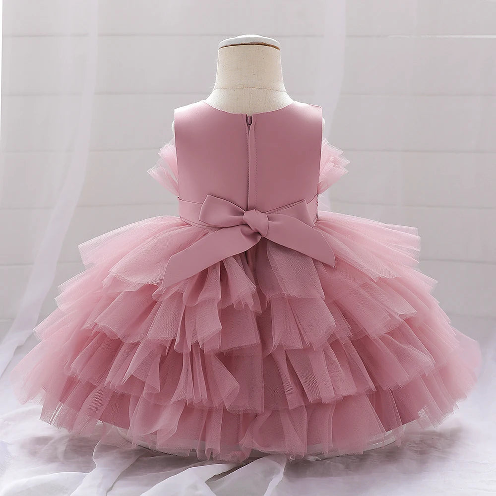 Robe pour noël fille froufrou petite fille rose