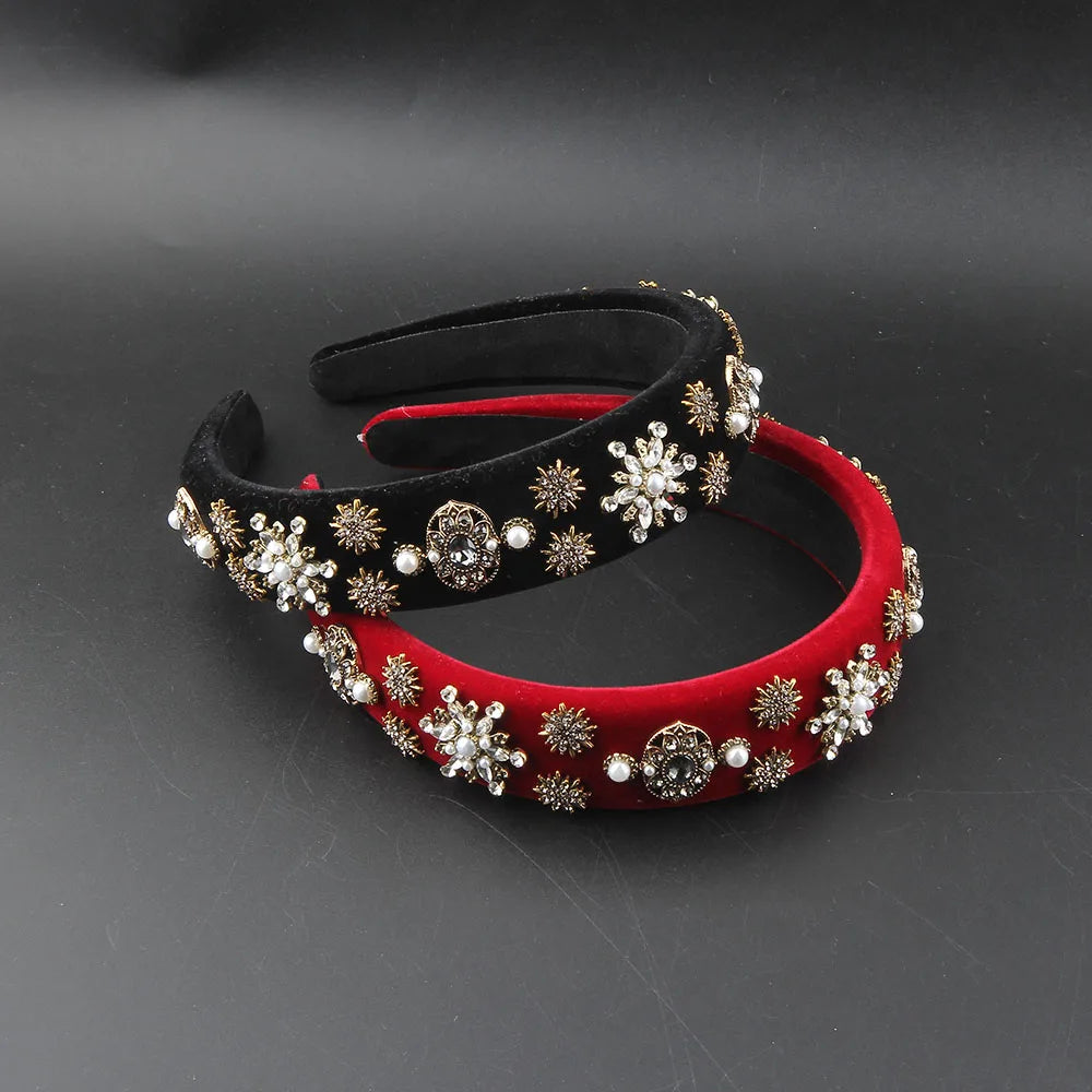 Cerchietto natalizio con strass