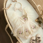 Barboteuse princesse bébé fleurie