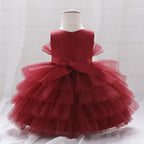 Robe pour noël petite fille froufrou rouge