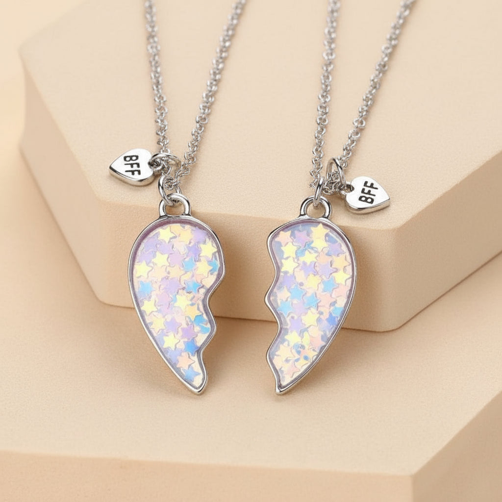 Collier Coeur enfant - BFF 2 pièces - L'univers de la licorne
