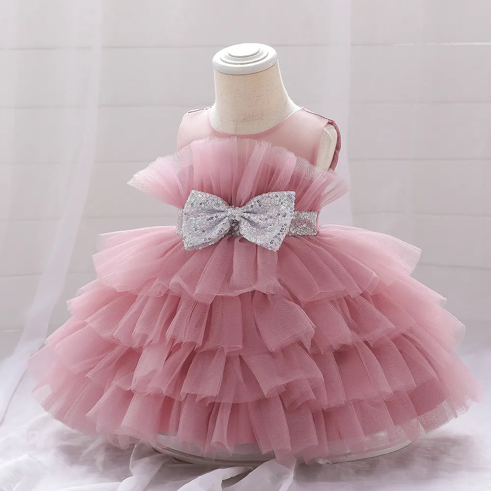 Robe pour noël fille froufrou fillette rose