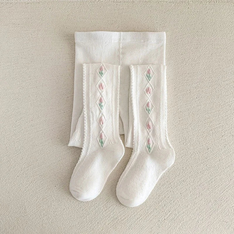 Collant di cotone floreale