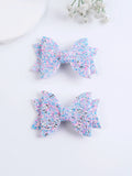Lot de 2 pinces cheveux nœud papillon enfant multicouleur