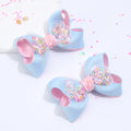 Lot de 2 barrettes noeud scintillant enfant - L'univers de la licorne