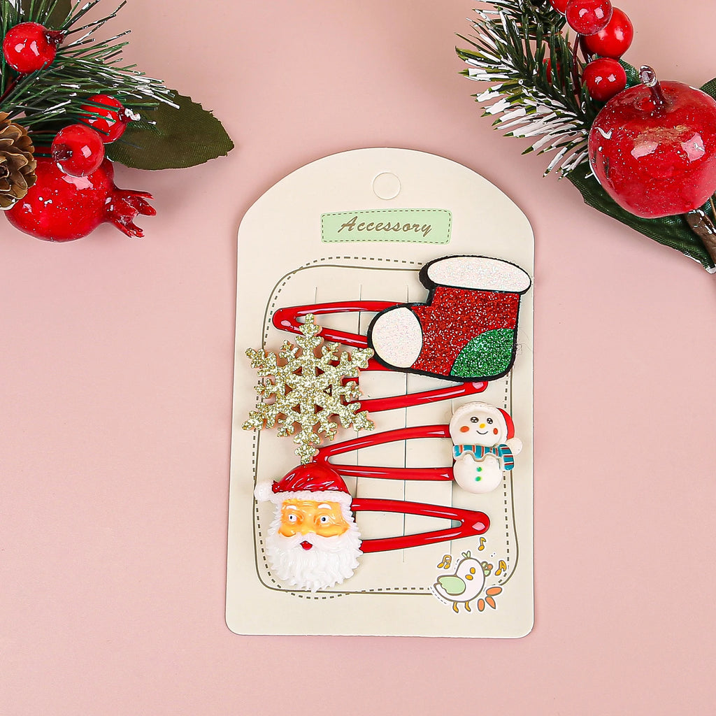 Juego de 4 pinzas para el cabello navideñas