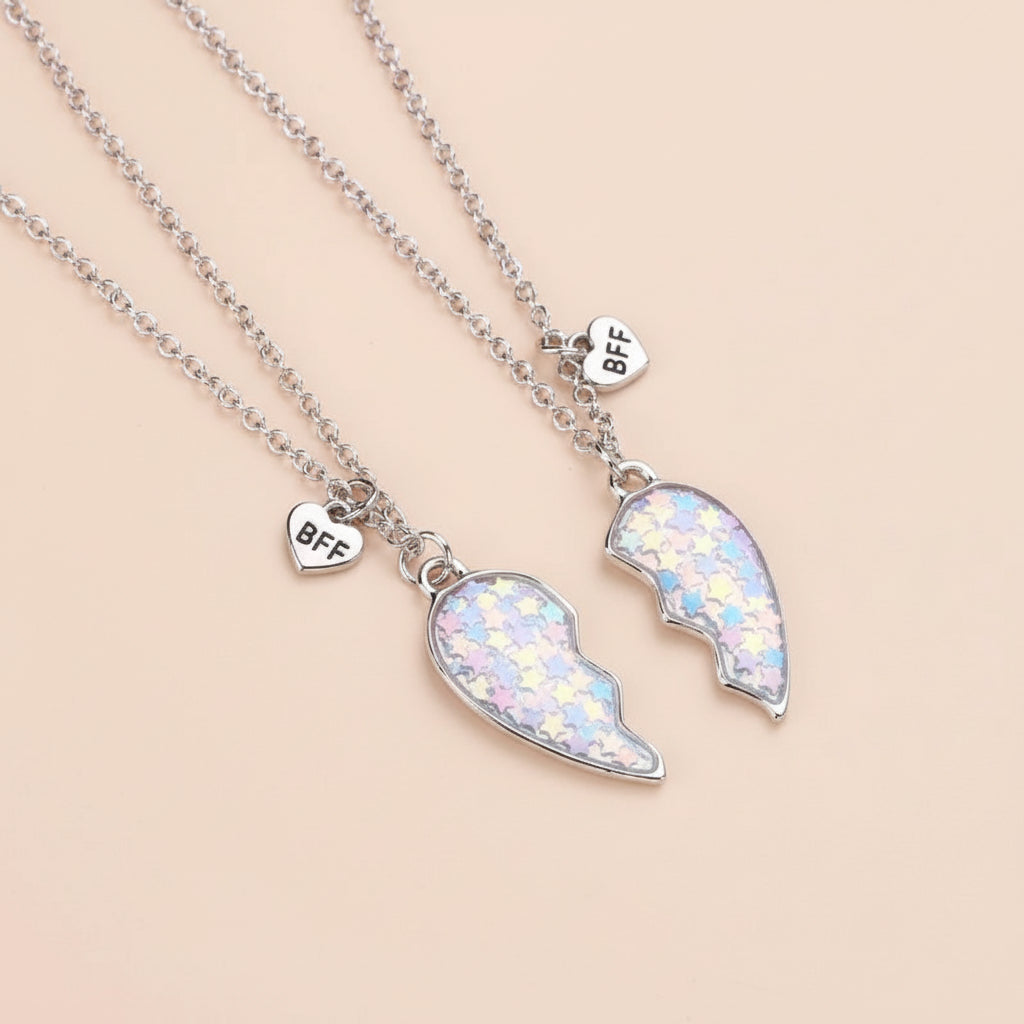 Collier Coeur enfant - BFF 2 pièces - L'univers de la licorne