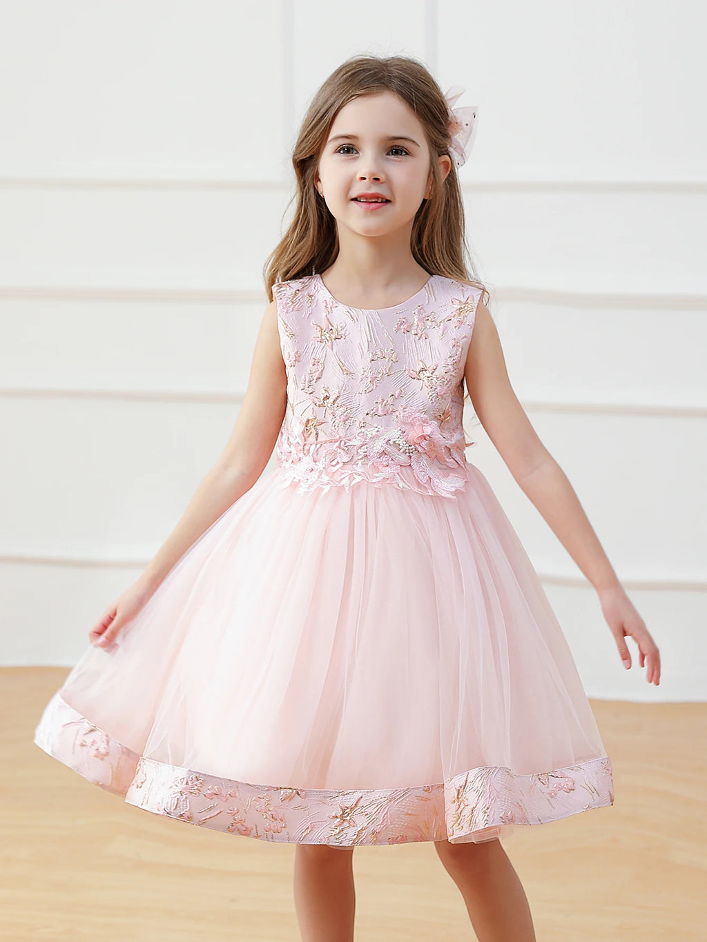 Vestido formal rosa Lina para niñas