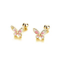 Boucle d'oreille enfant - Papillon rose - L'univers de la licorne