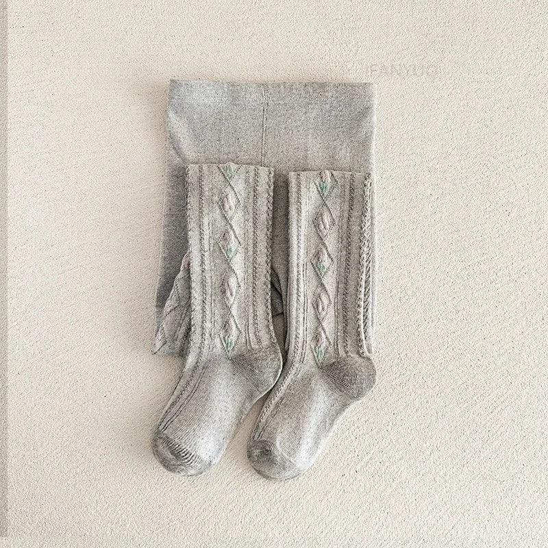 Collant di cotone floreale