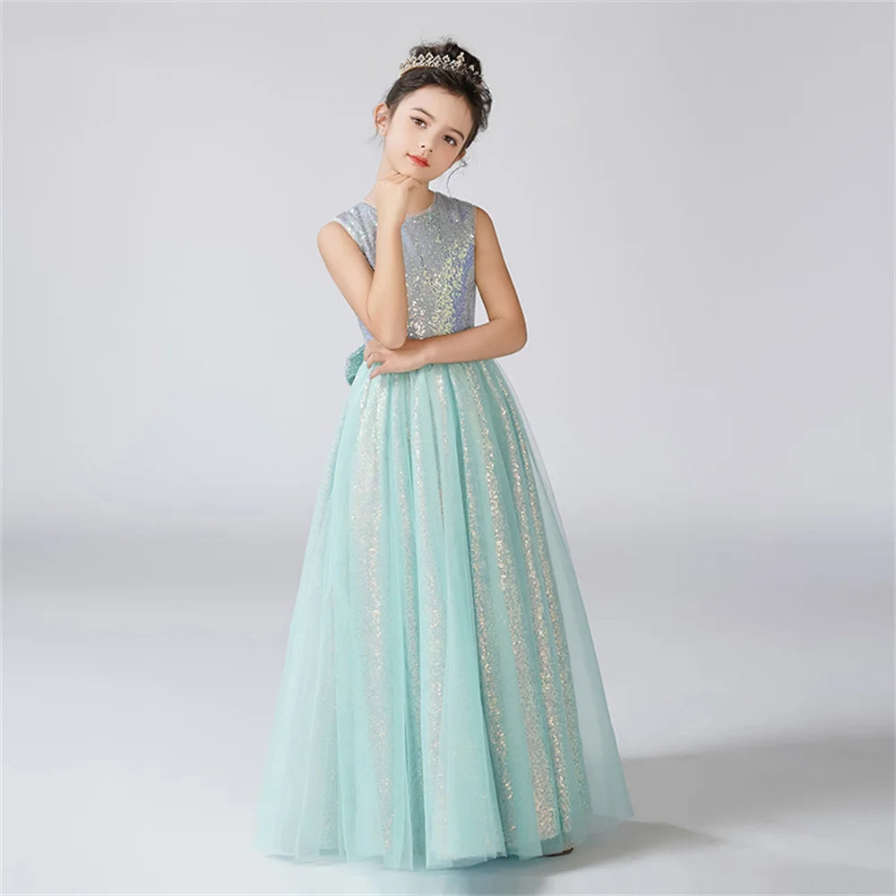 Vestido largo y brillante para niños Aria 