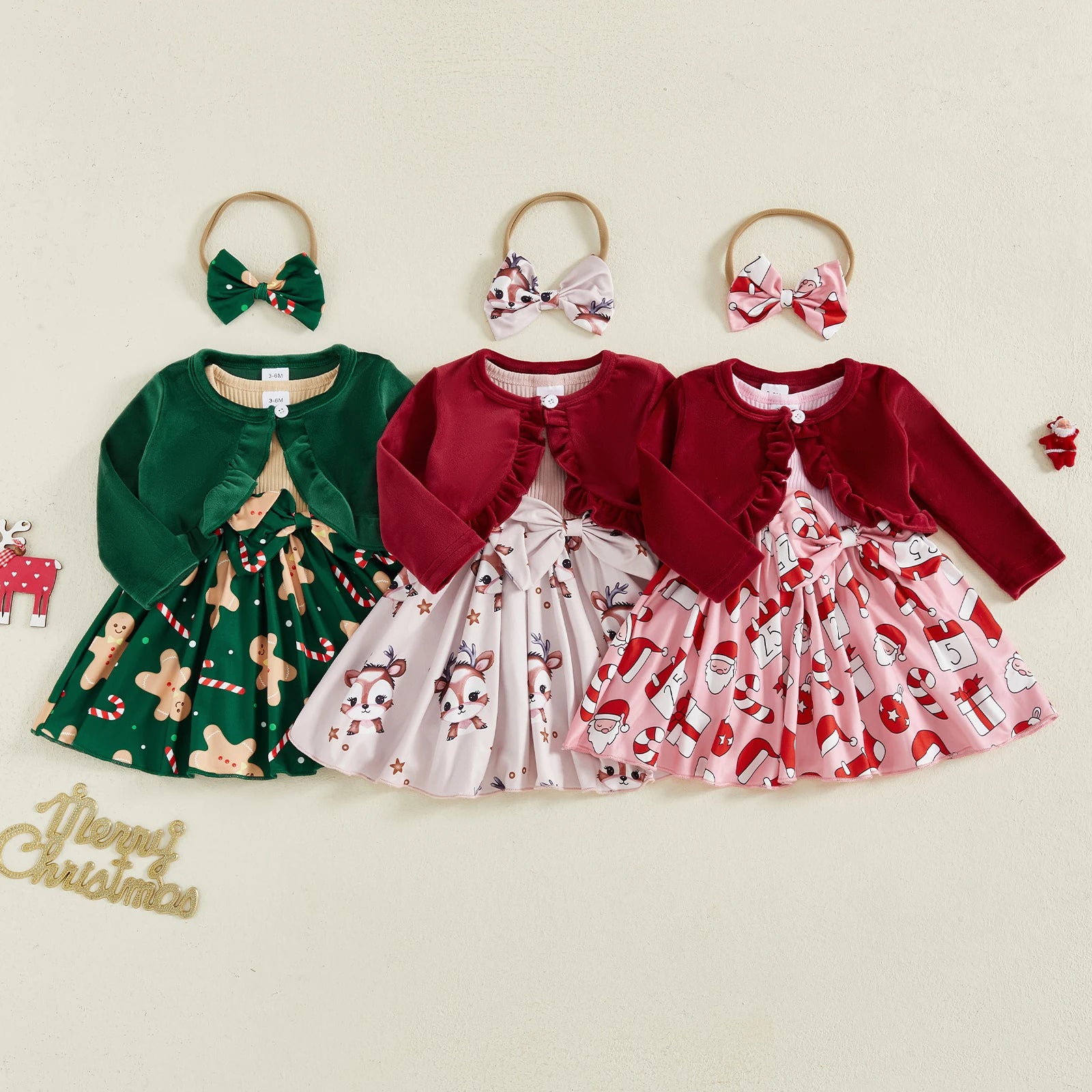 Robe bébé de Noël - 3 pièces