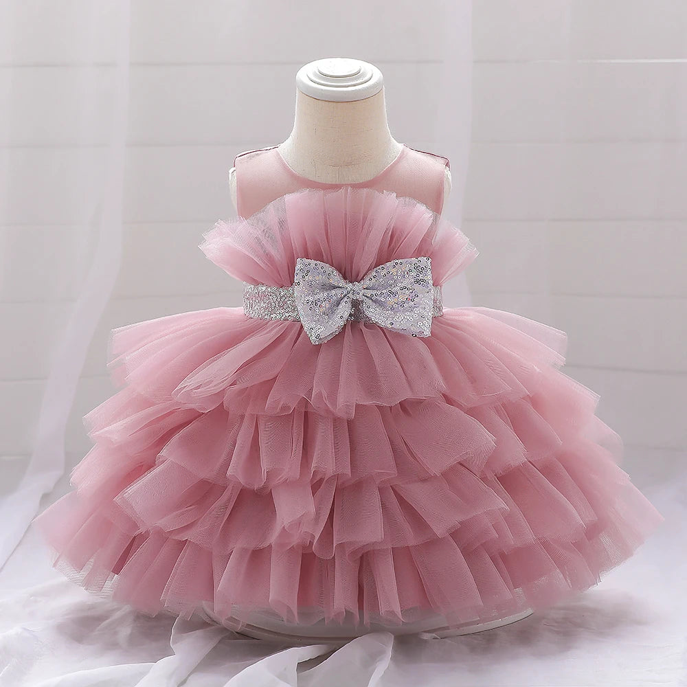 Robe pour noël fille froufrou fille rose