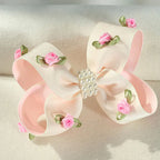 Juego de 3 mini pinzas rosas para el pelo de niña