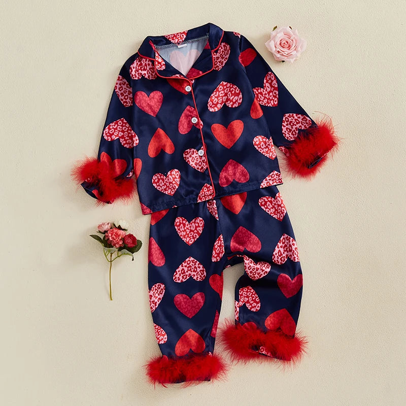 Pyjama enfant fille - Motif Coeur - L'univers de la licorne