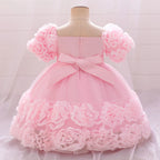 Vestido de cumpleaños para niña, talla grande, rosa