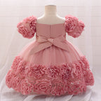 Vestido de cumpleaños para niña, talla grande, rosa