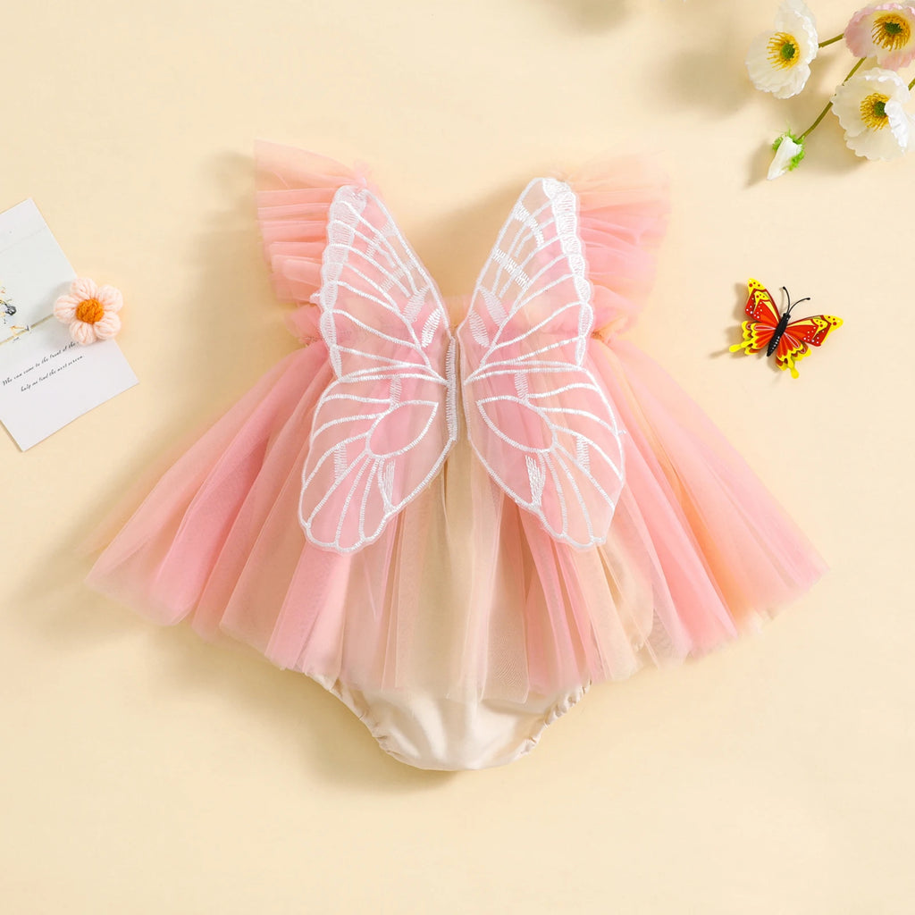 Barboteuse bébé arc-en-ciel papillon