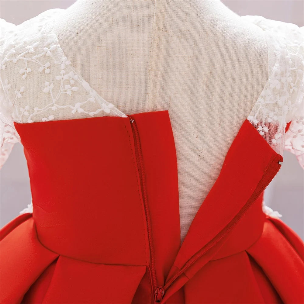 Robe de cérémonie rouge noël