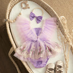 Barboteuse princesse bébé fleurie
