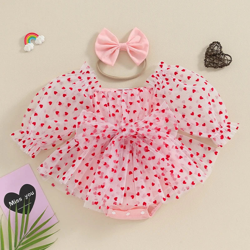 Barboteuse robe bébé petit coeur