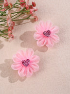 Lot de 2 barrettes fleurs et couleurs enfant rose