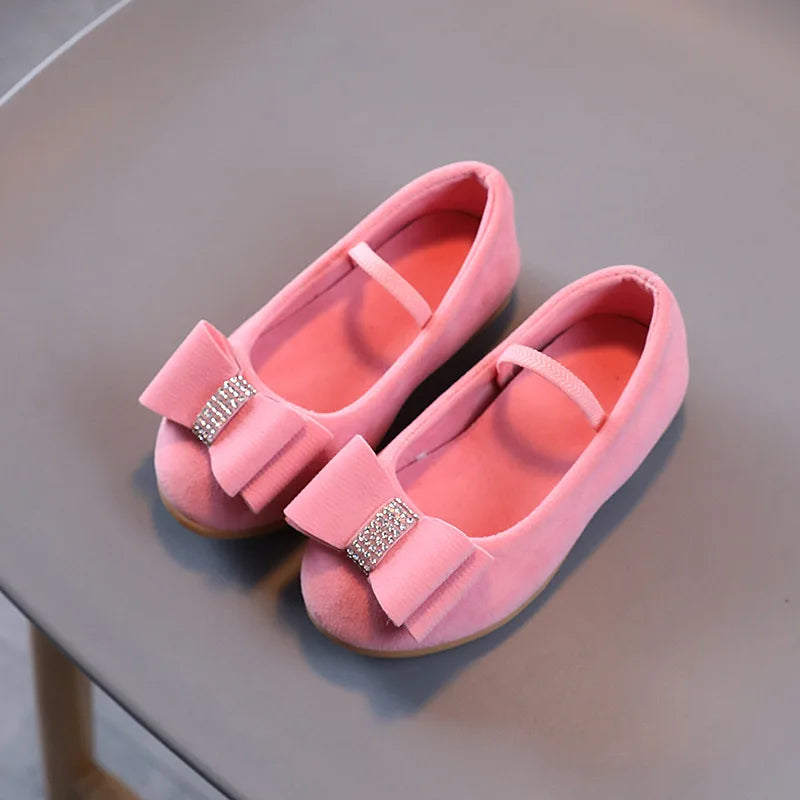 Ballerine enfant fille daim rose