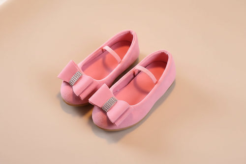 Ballerine enfant fille daim rose