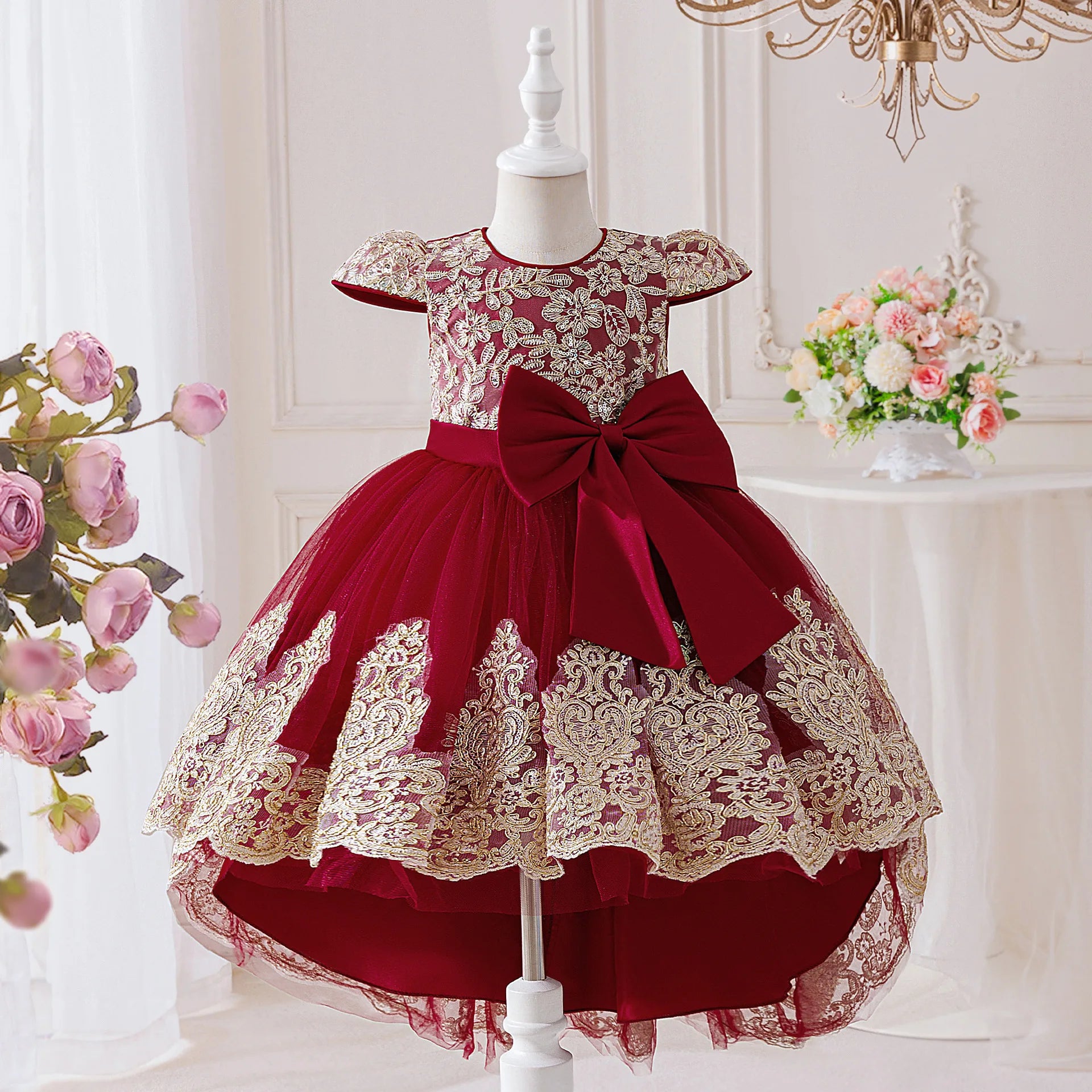 Robe de cérémonie Noël avec traine Jini