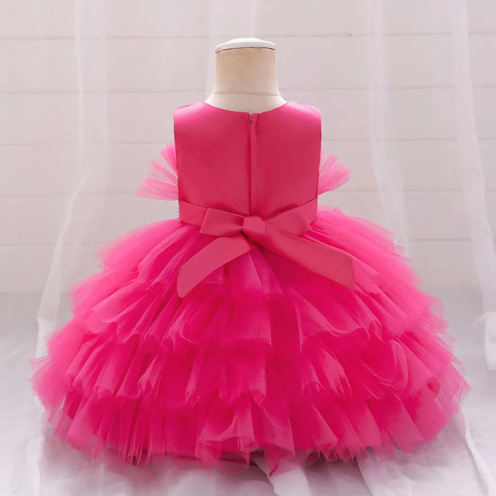 Robe pour noël fille froufrou rose bonbon