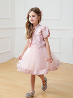 Vestido formal rosa Lina para niñas