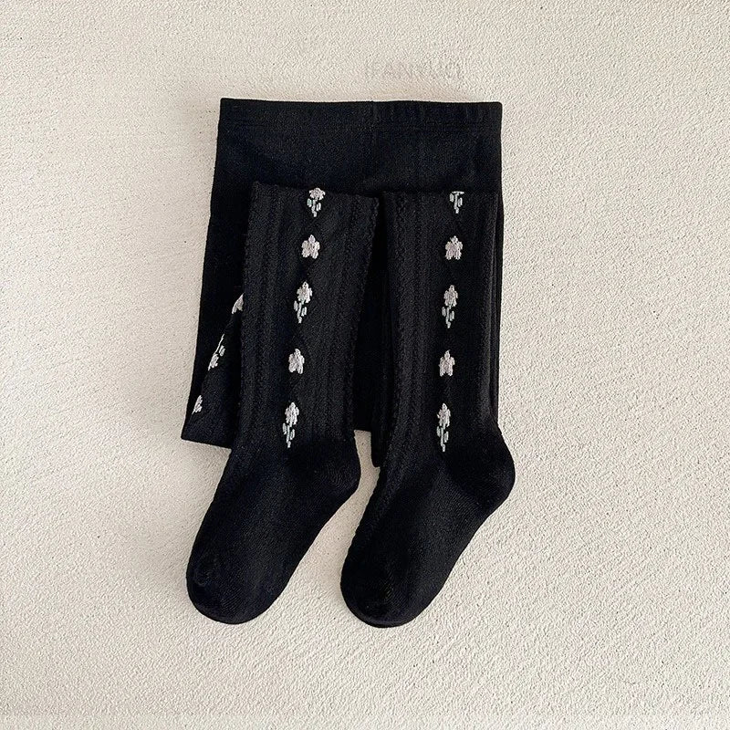 Collant di cotone floreale