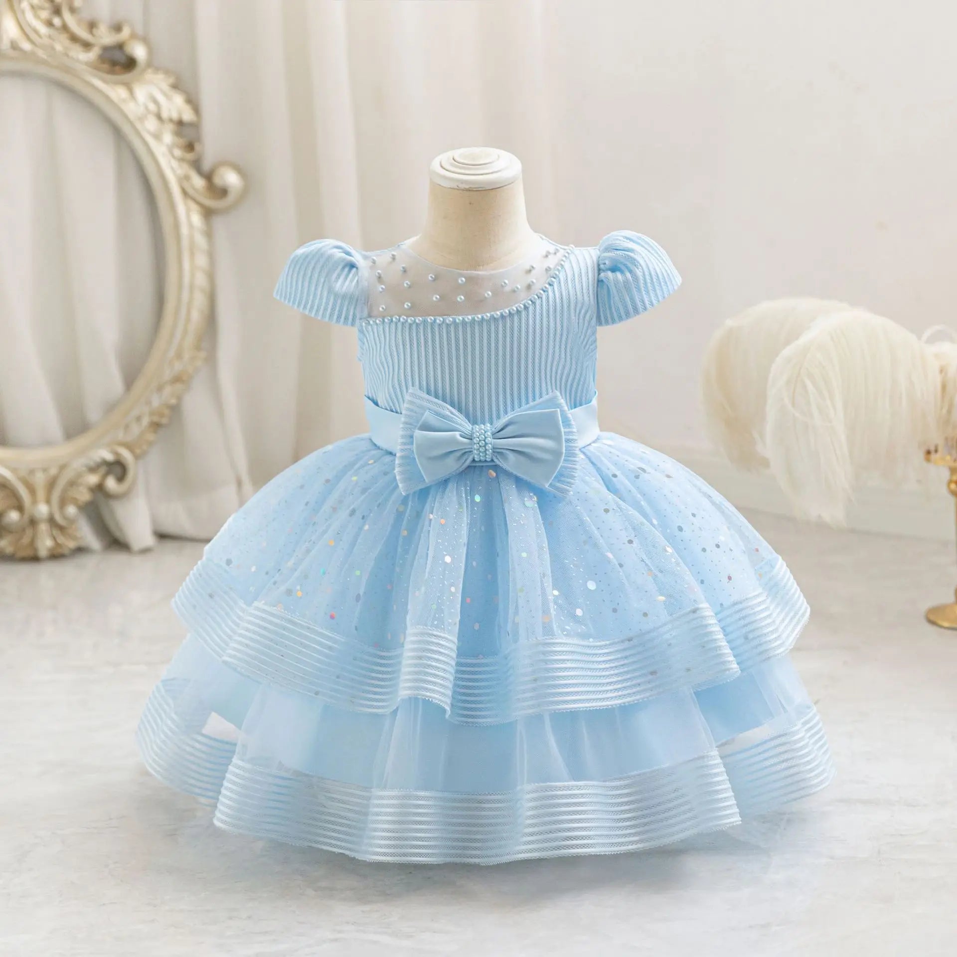 Robe enfant cérémonie Noël étoilé