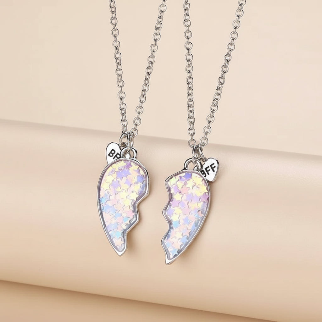 Collier Coeur enfant - BFF 2 pièces - L'univers de la licorne