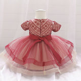 Robe bébé fille de Noël bicolore rouge