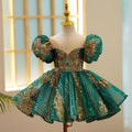 Robe de princesse fille vert