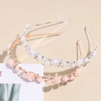 Serre tête cérémonie fille - Strass et fleurs