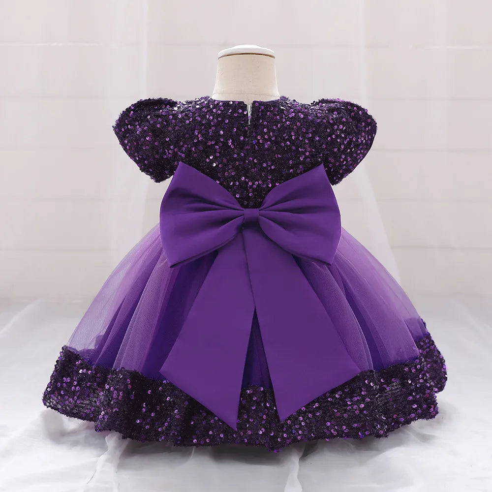 Robe de Noël fille fleur violette