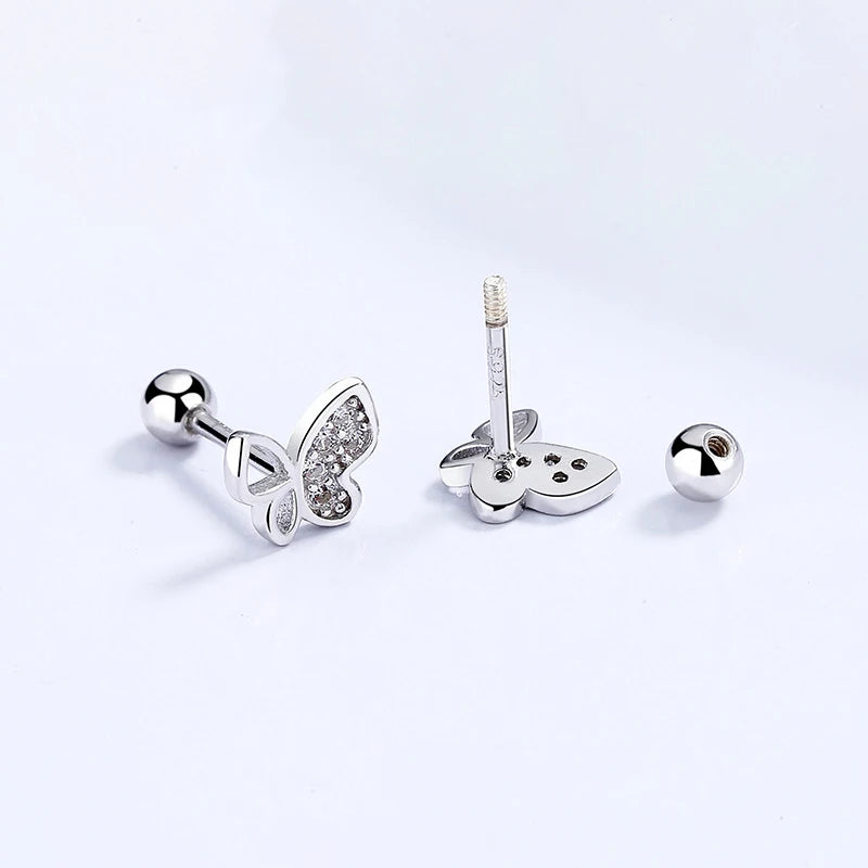 Boucle d'oreille enfant - Papillon strass - L'univers de la licorne